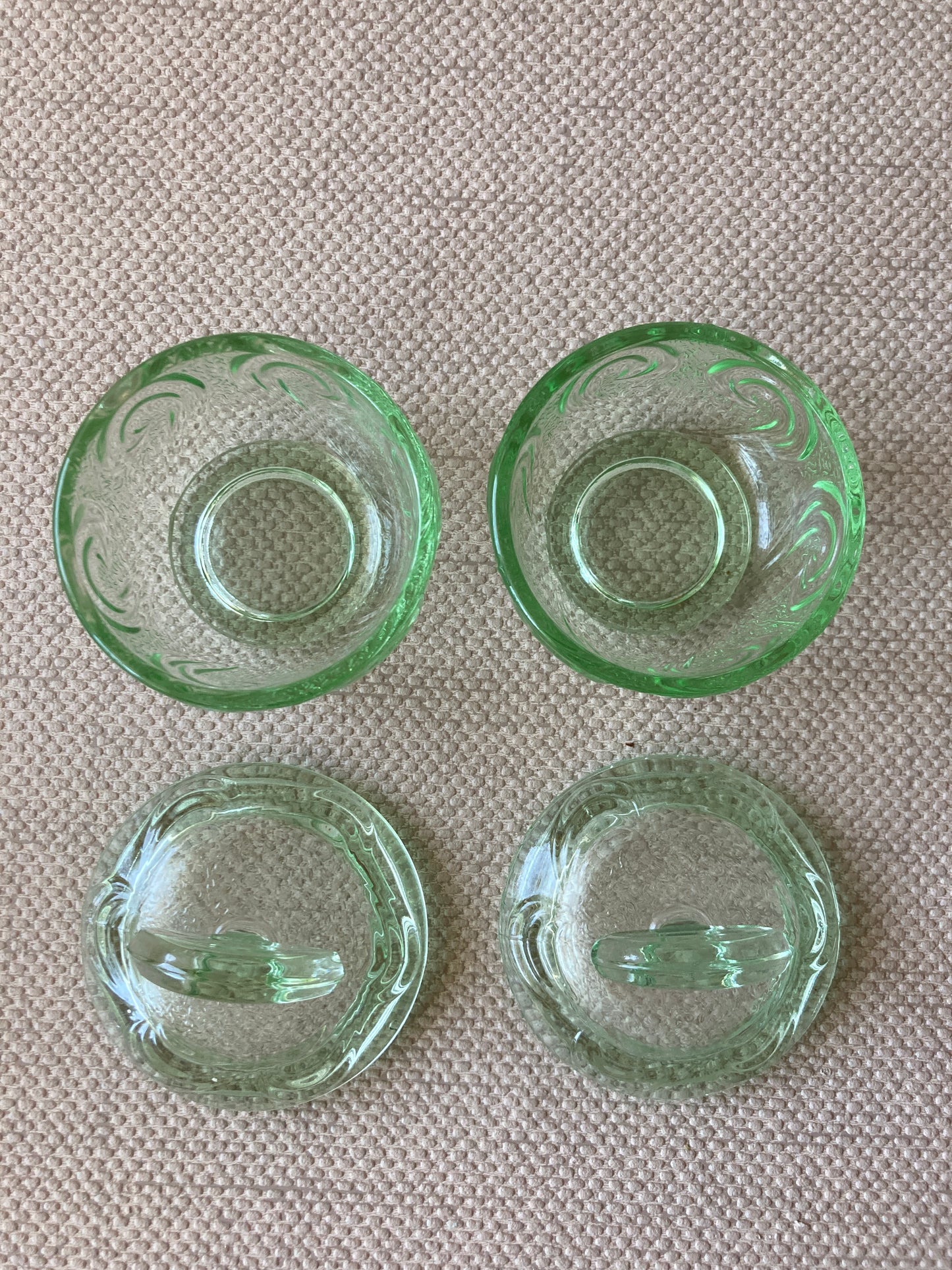 Green Glass Vanity Set