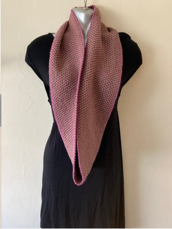 Pink and Brown Snood Scarf