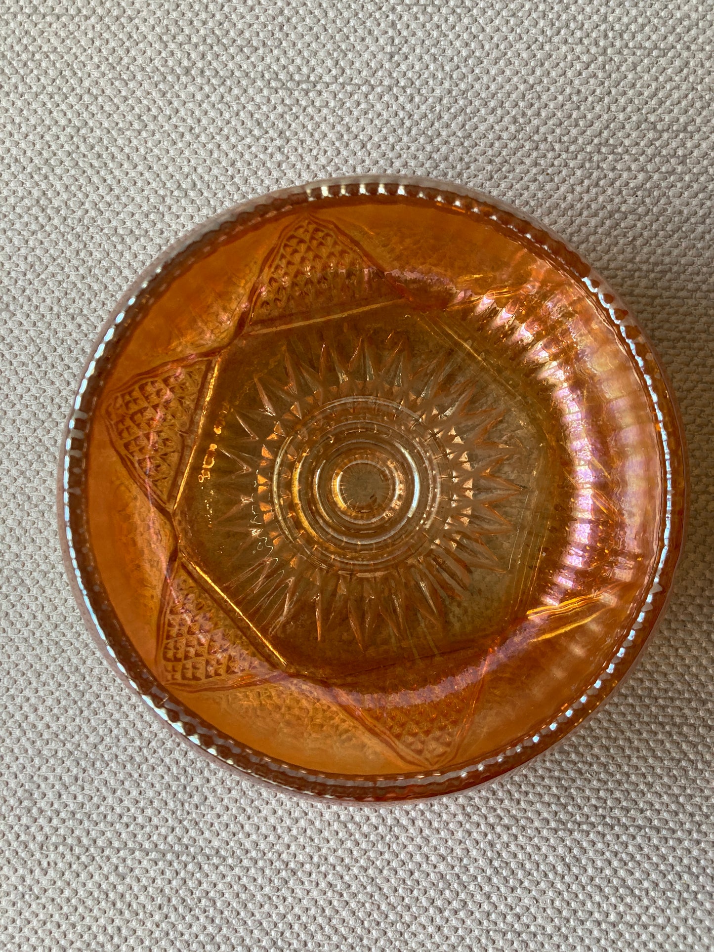 Round Carnival Glass Bowl