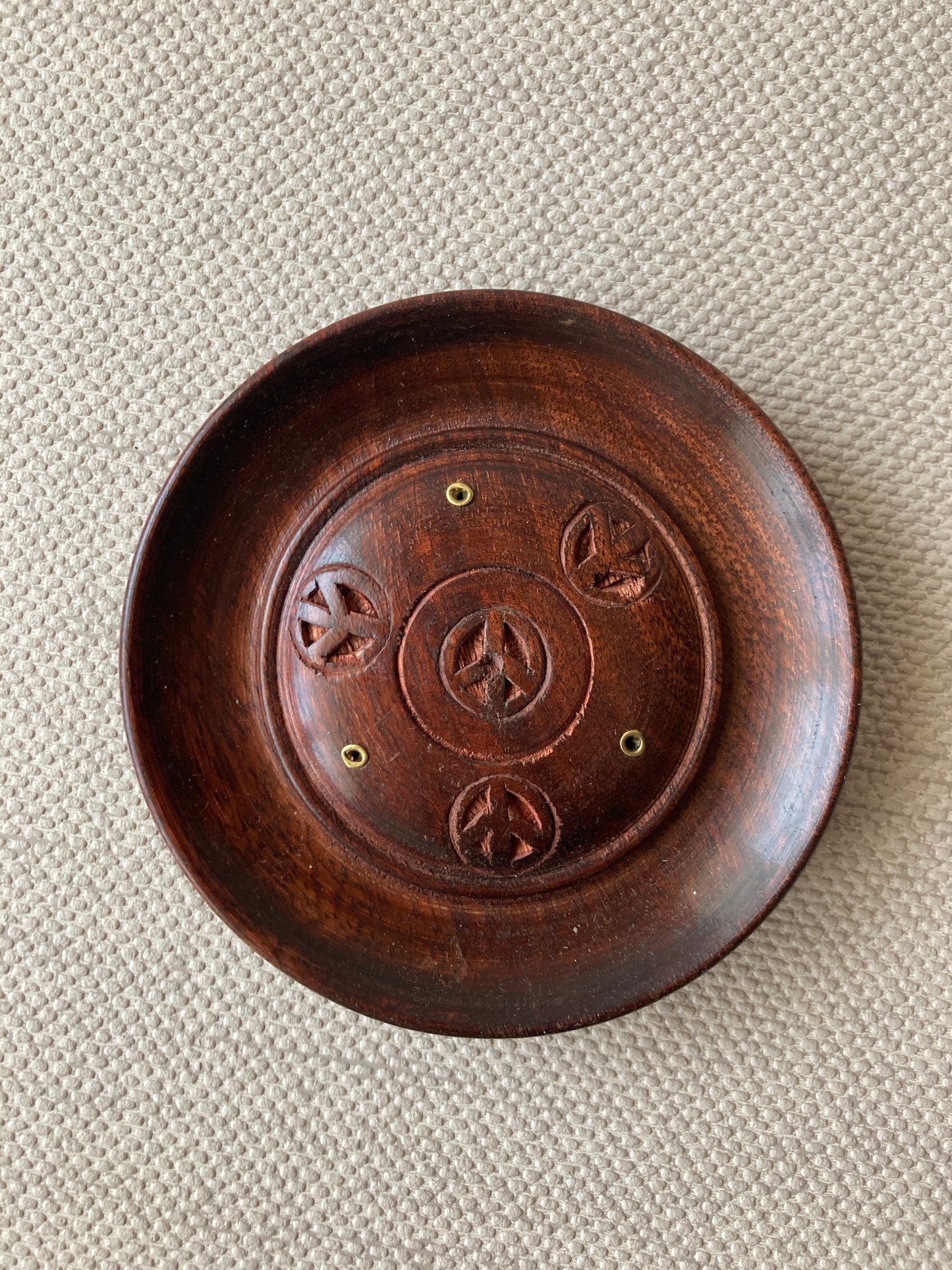 Peace Sign Circular Incense Holder