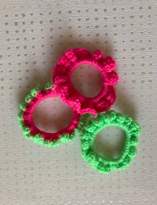 Set of 3 Decorated Hair Scrunchies