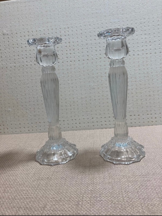 Vintage Glass Candlesticks