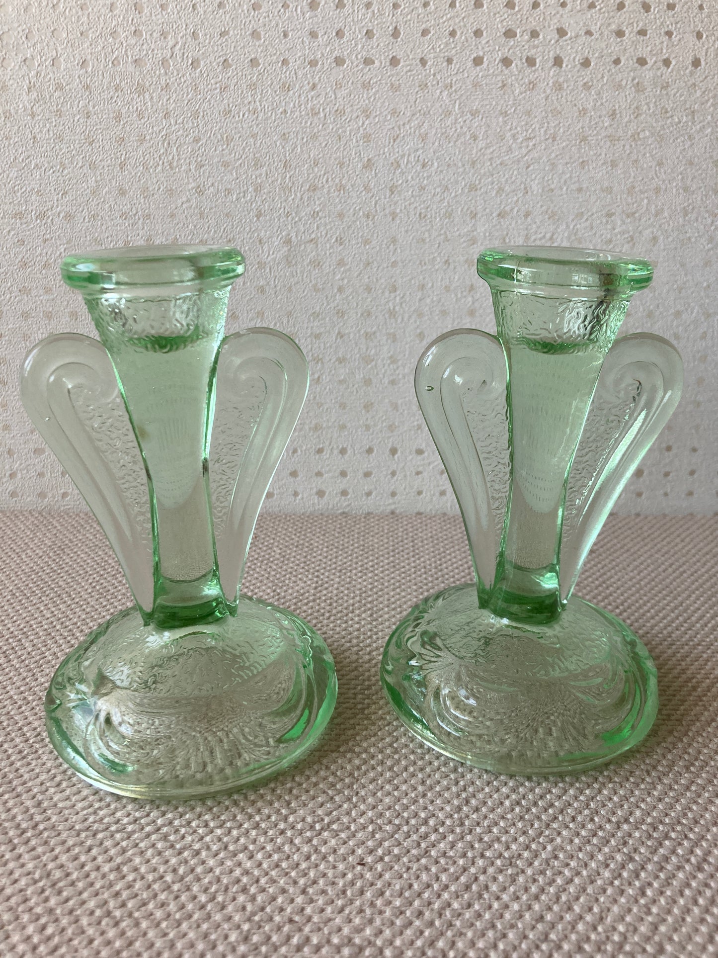 Green Glass Vanity Set