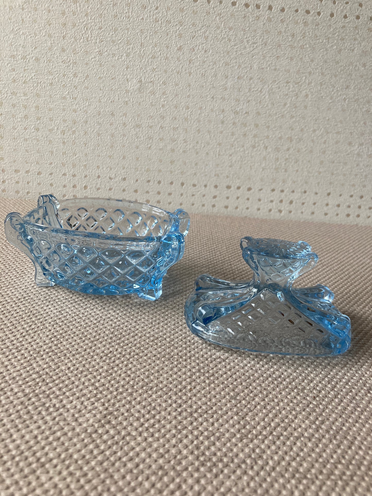 Blue Glass Vanity Set