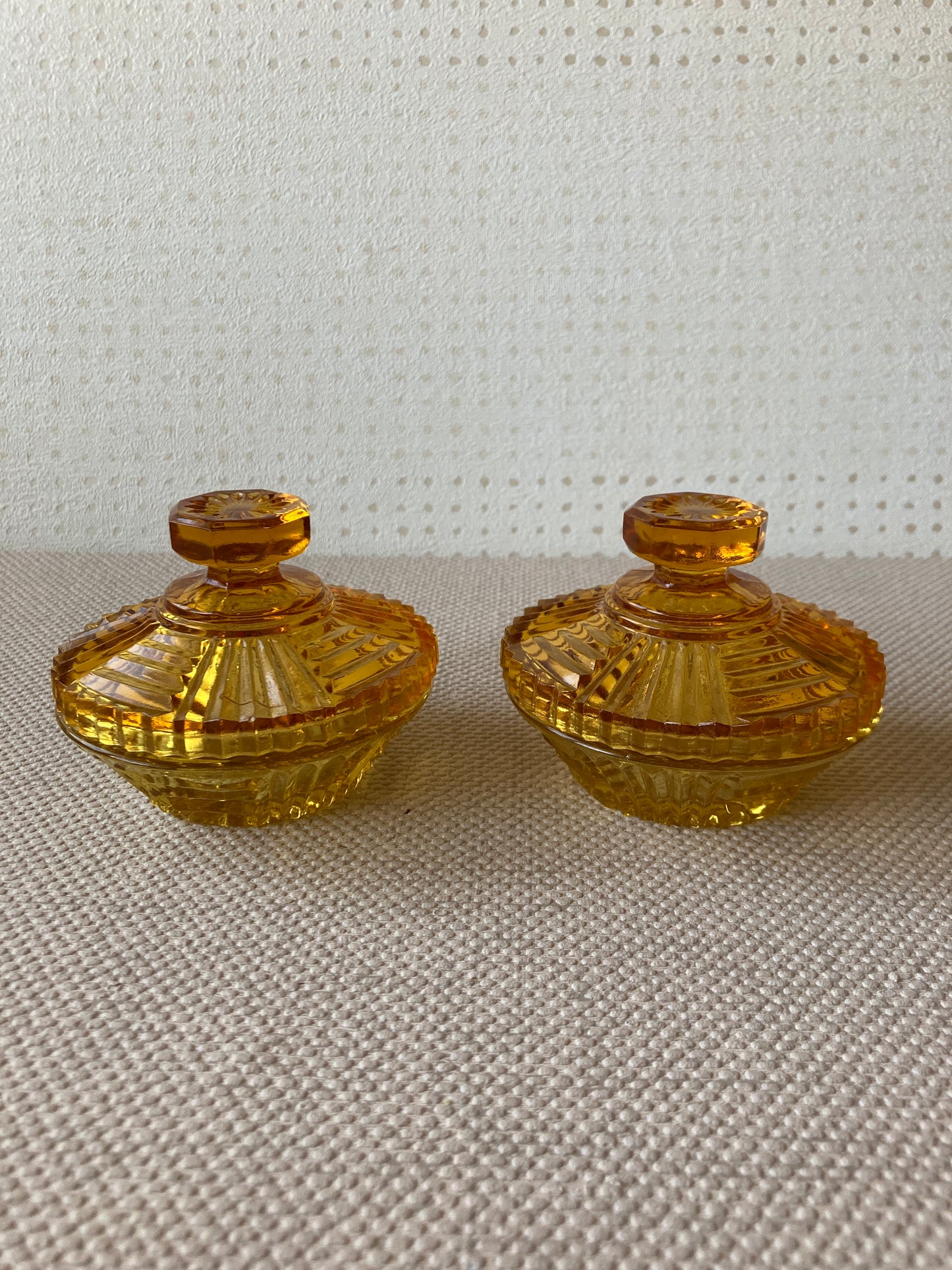 Amber Glass Vanity Set