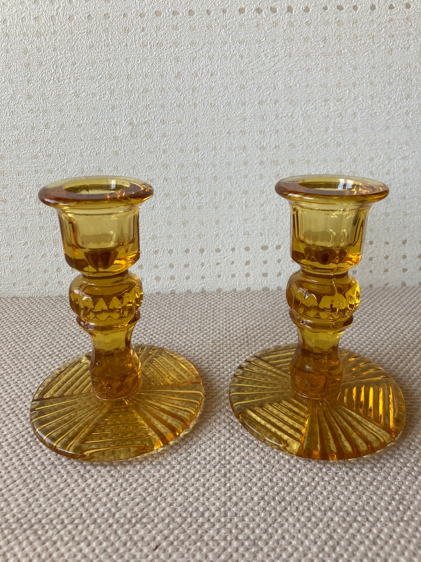 Amber Glass Vanity Set