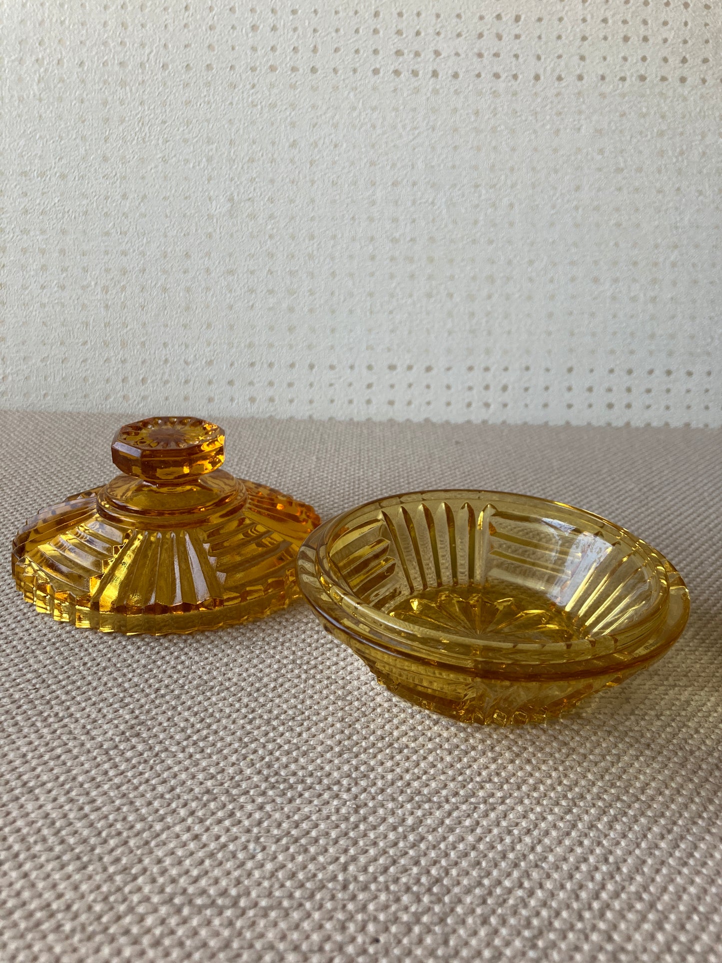 Amber Glass Vanity Set