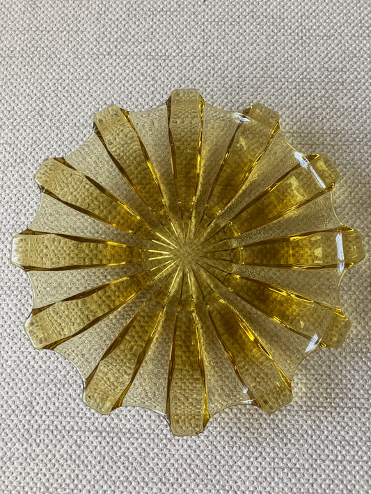 Small amber glass dish