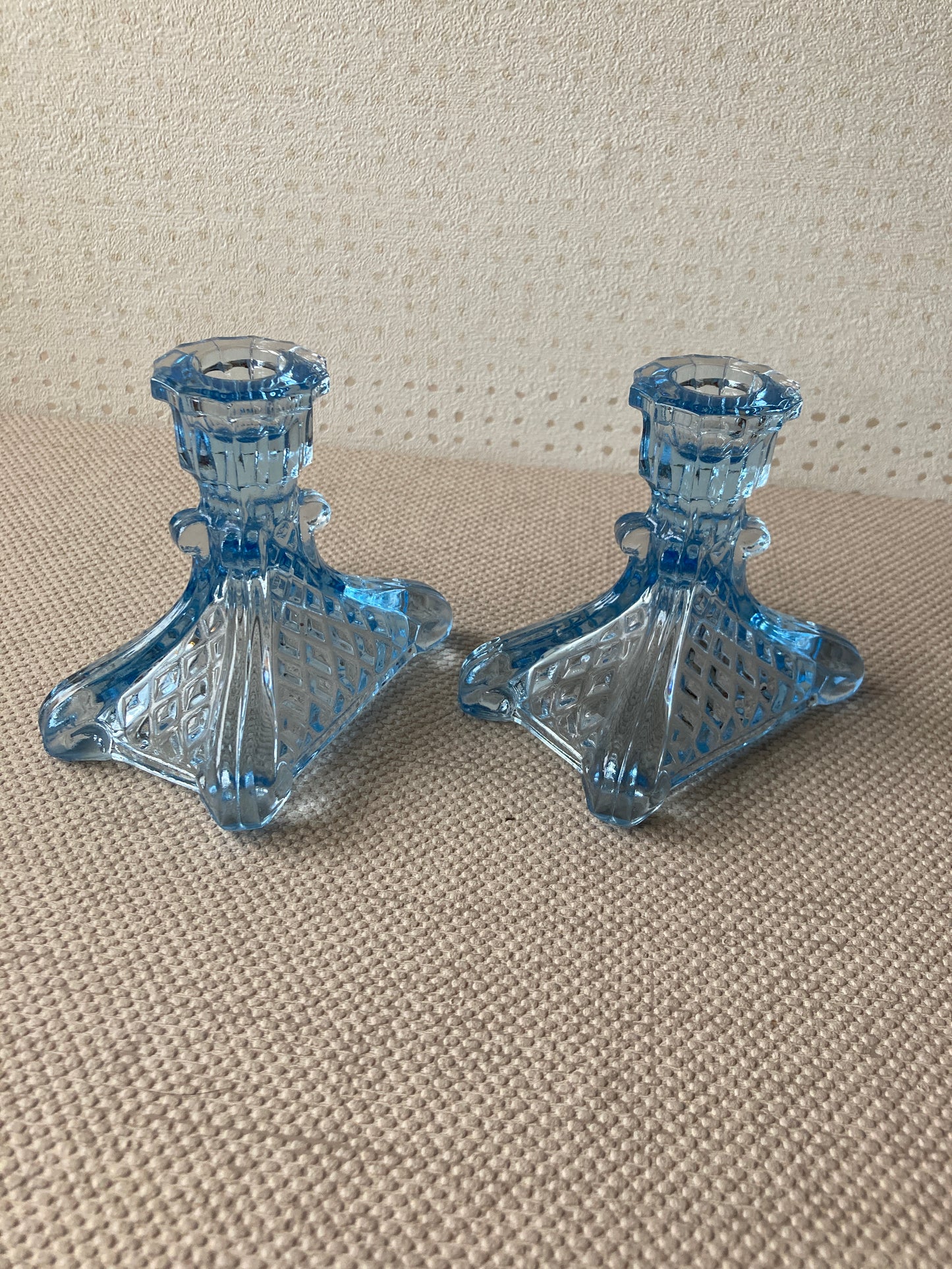 Blue Glass Vanity Set