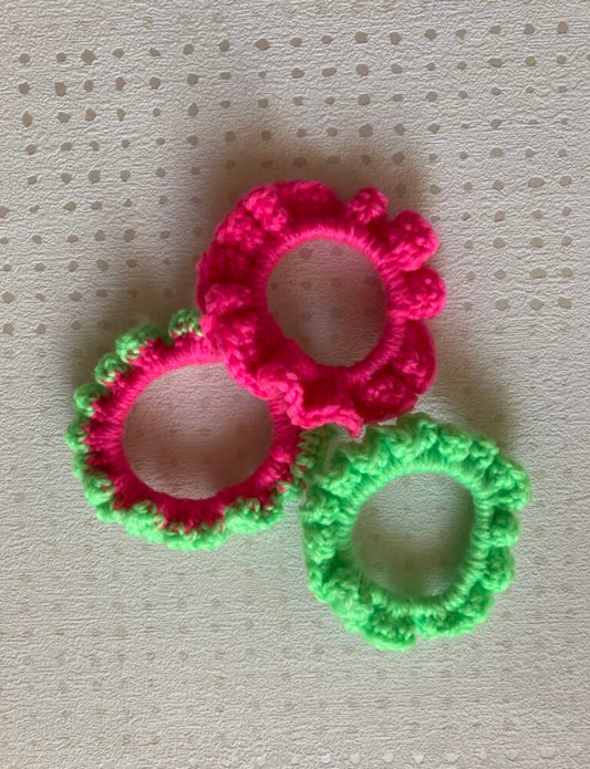 Set of 3 Decorated Hair Scrunchies
